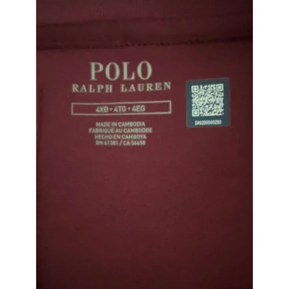 Polo Ralph Lauren Pullover Men's 4XB Big & Tall Mock Neck Snap Button Red NEW